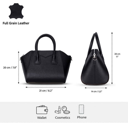 Lorenza, Hakiki Deri Kadın Omuz Çantası, Taşınabilir El Çantası, Small