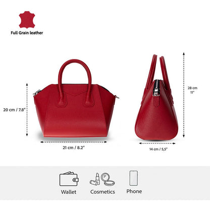 Lorenza, Hakiki Deri Kadın Omuz Çantası, Taşınabilir El Çantası, Small