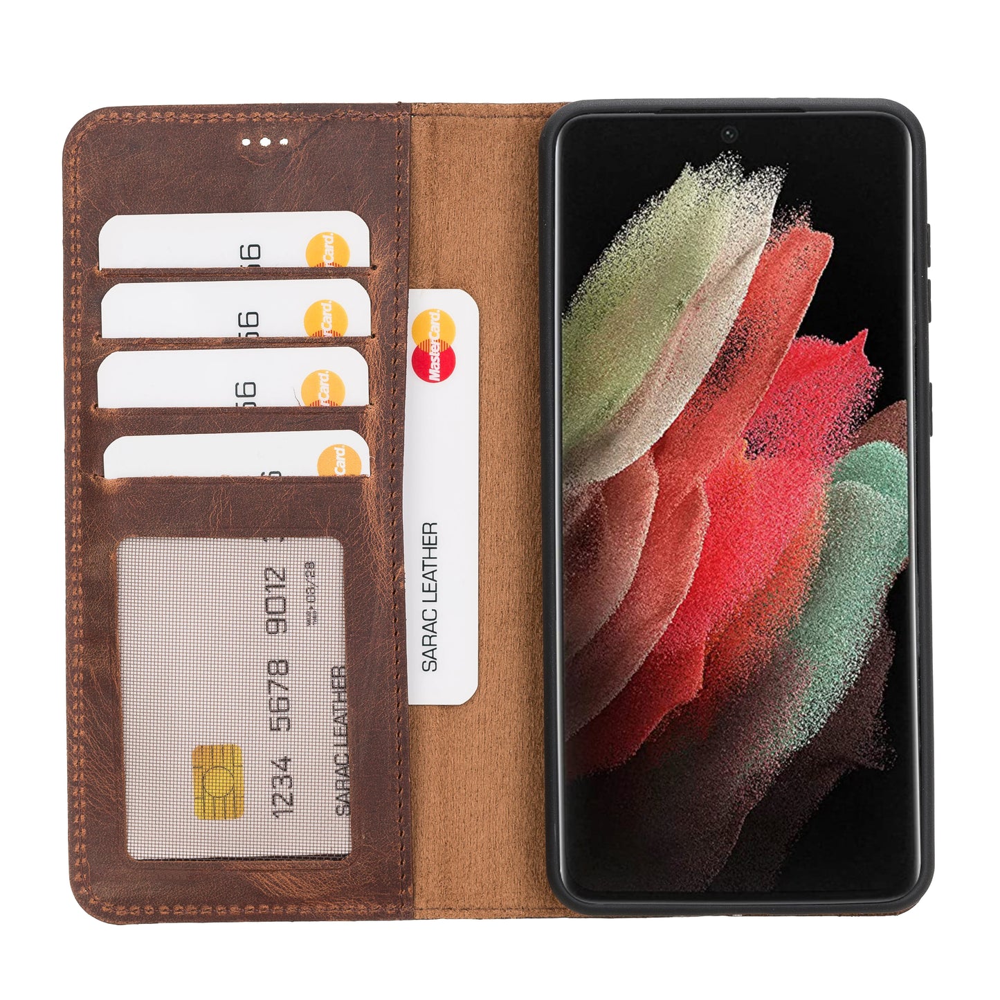 Liluri, Hakiki Deri Samsung Galaxy S21 Plus Uyumlu Ayrılabilir Cüzdanlı Kılıf – Manyetik ve Kartlıklı Tasarım