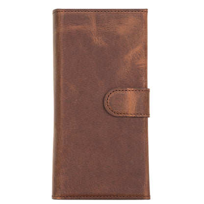 Santa, Samsung Galaxy S21 Plus Hakiki Deri Kılıf, Çıkarılabilir Kapak, Cüzdan