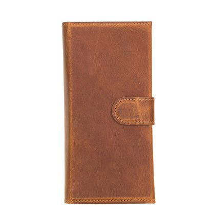 Santa, Samsung Galaxy S21 Plus Hakiki Deri Kılıf, Çıkarılabilir Kapak, Cüzdan