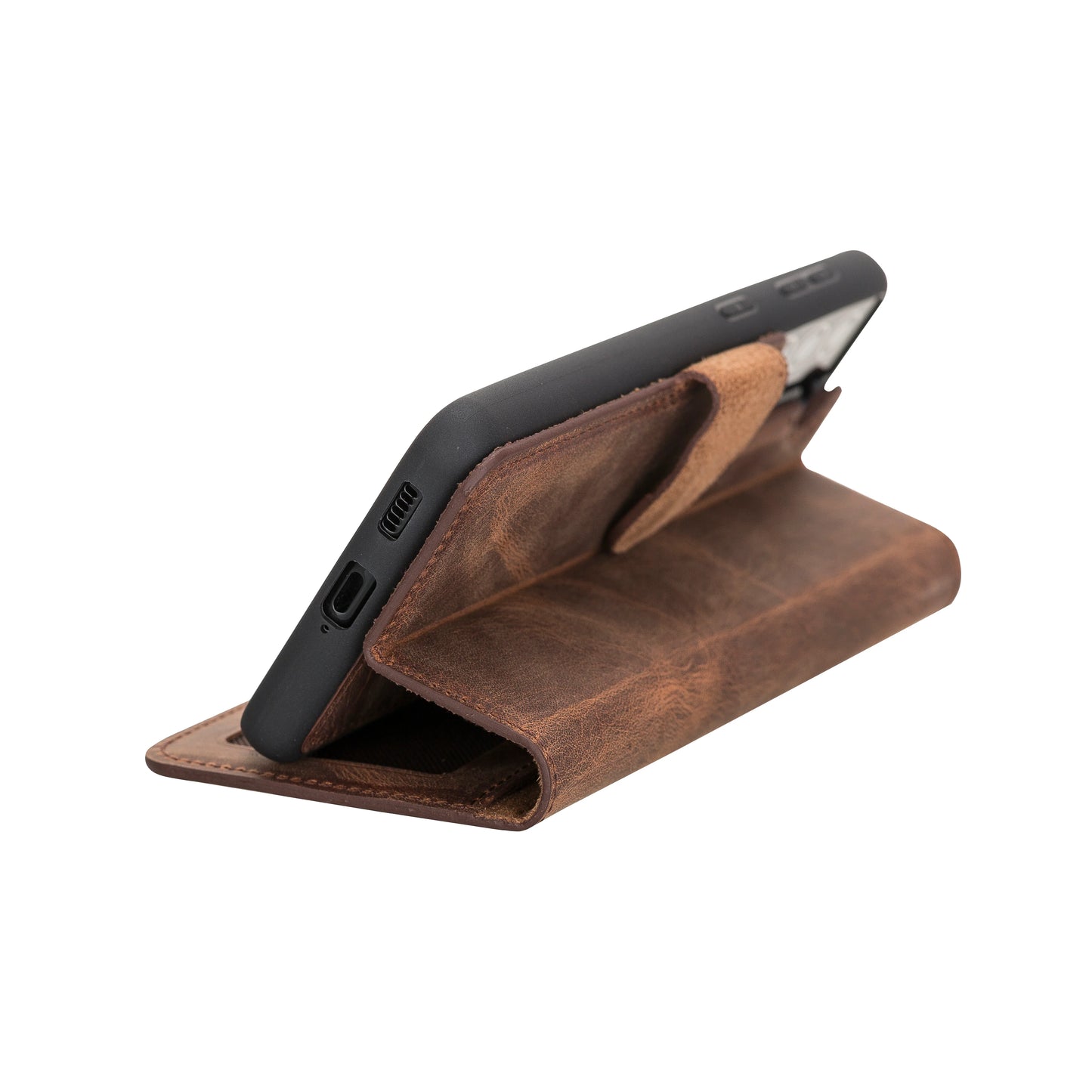 Liluri, Hakiki Deri Samsung Galaxy S21 Plus Uyumlu Ayrılabilir Cüzdanlı Kılıf – Manyetik ve Kartlıklı Tasarım