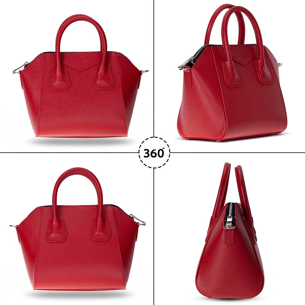 Lorenza, Hakiki Deri Kadın Omuz Çantası, Taşınabilir El Çantası, Small