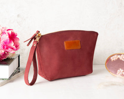 Luna Leather Makeup Bag