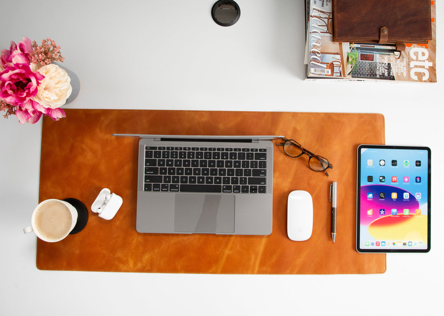 Natural Leather Desk Mat (37 cm x 80 cm)