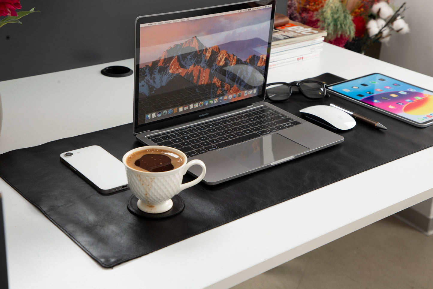 Natural Leather Desk Mat (37 cm x 80 cm)