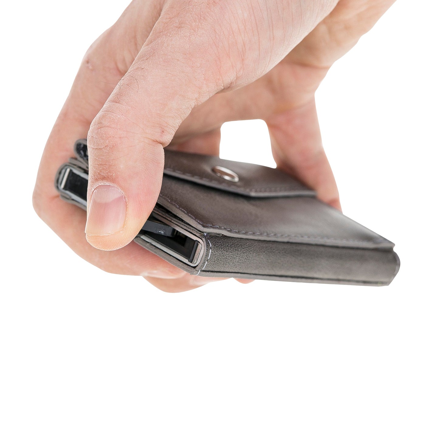 Envelope, Hakiki Deri Kartlık, İnce, Mekanizmalı Cüzdan