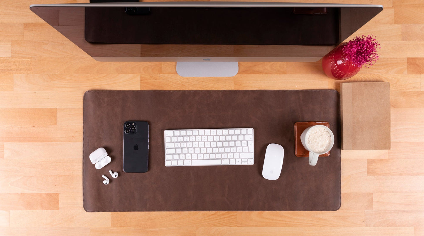 Natural Leather Desk Mat (37 cm x 80 cm)