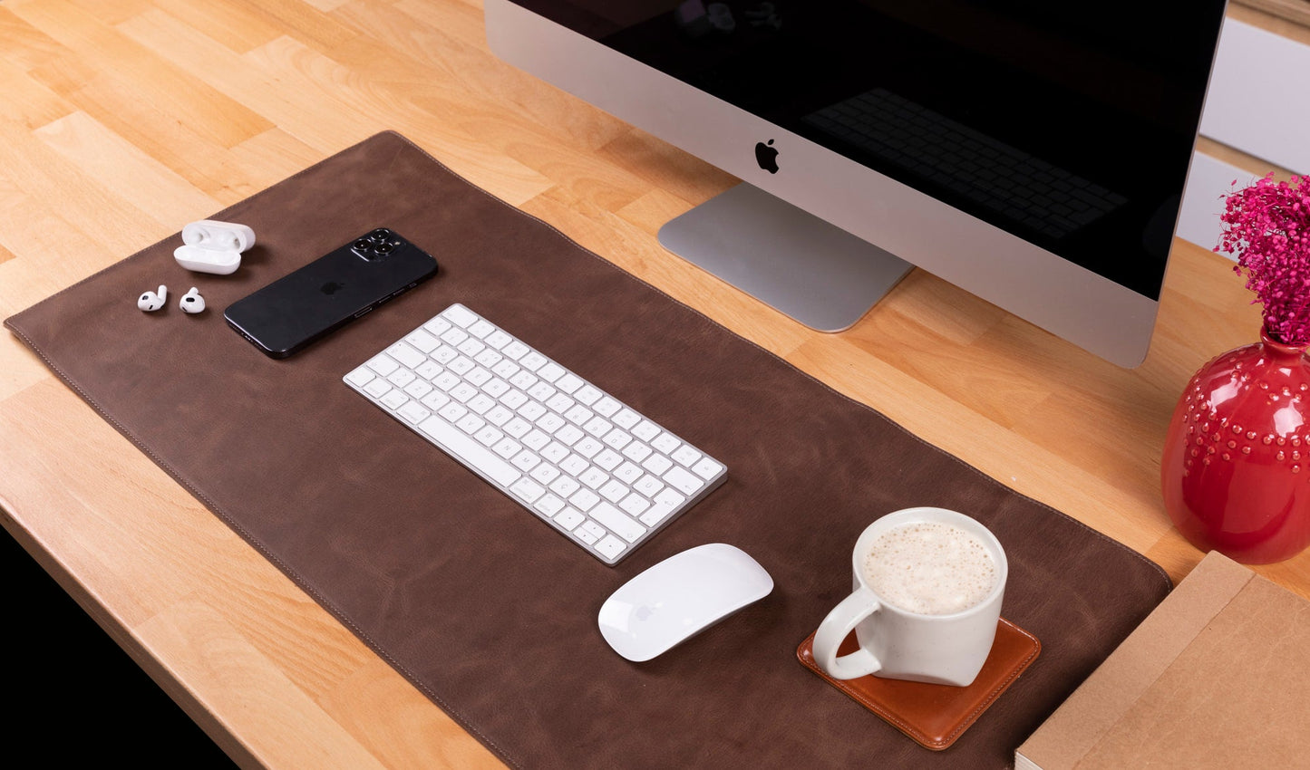 Natural Leather Desk Mat (37 cm x 80 cm)