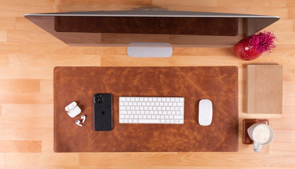 Natural Leather Desk Mat (37 cm x 80 cm)