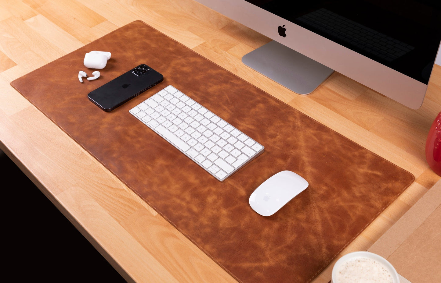 Natural Leather Desk Mat (37 cm x 80 cm)