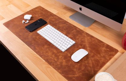Natural Leather Desk Mat (37 cm x 80 cm)