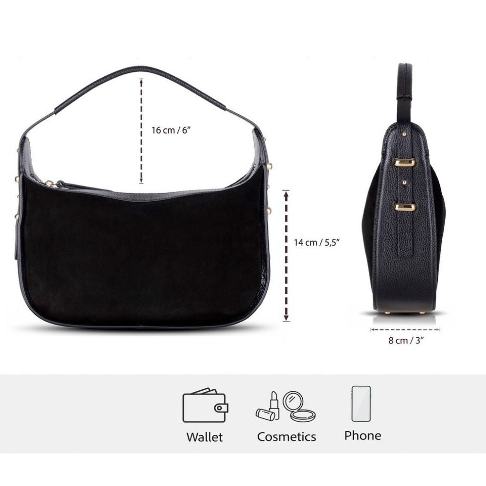 Dolcezza, Süet Deri Kadın Çantası, Omuz Askılı