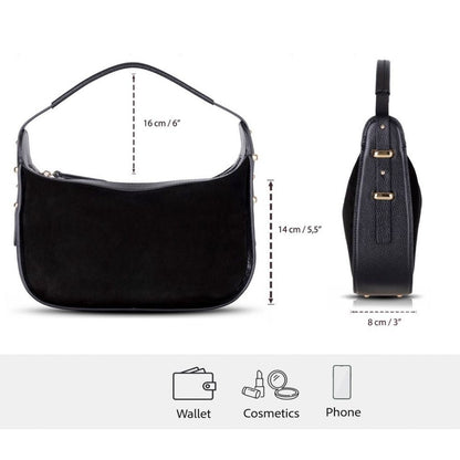 Dolcezza, Süet Deri Kadın Çantası, Omuz Askılı