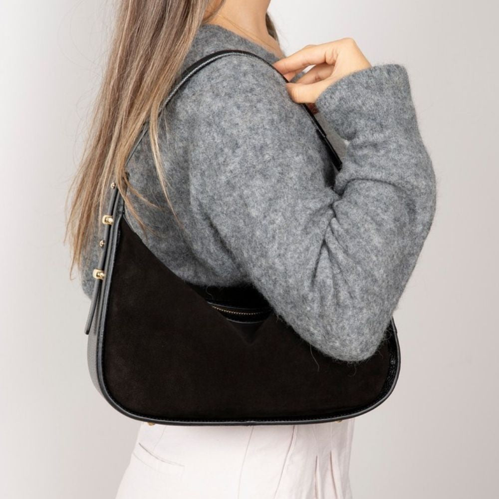 Dolcezza, Süet Deri Kadın Çantası, Omuz Askılı