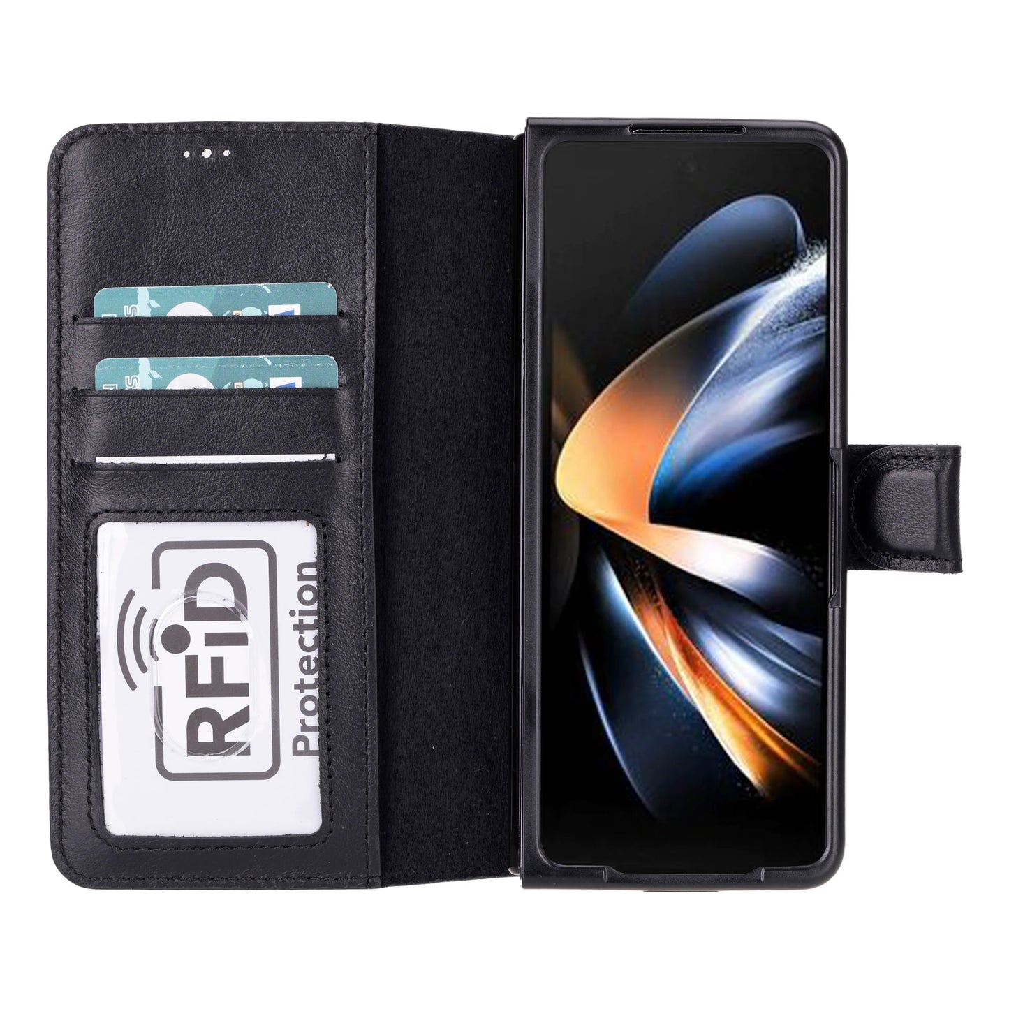 Wallet ID, Hakiki Deri Folio Kılıf – Google Pixel 10 Pro Fold Uyumlu, Kartlıklı ve Manyetik Kapaklı Tasarım