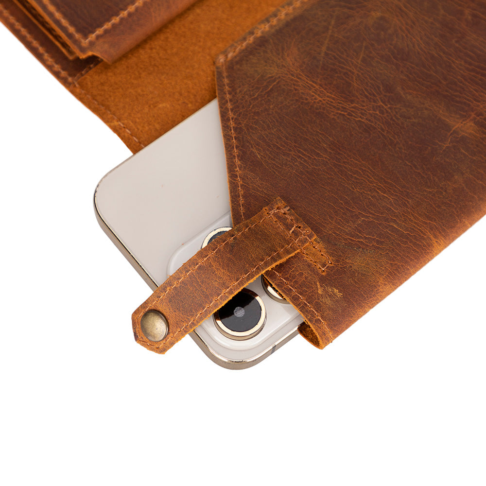 Bologna, Hakiki Deri Cüzdan, Telefon Kılıfı, Fermuarlı Bozuk Para Cebi