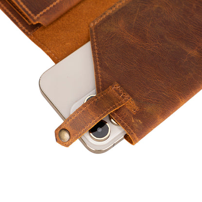 Bologna, Hakiki Deri Cüzdan, Telefon Kılıfı, Fermuarlı Bozuk Para Cebi