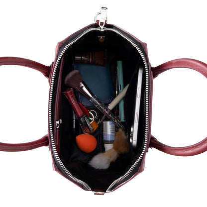 Lorenza, Hakiki Deri Kadın Omuz Çantası, Taşınabilir El Çantası, Medium