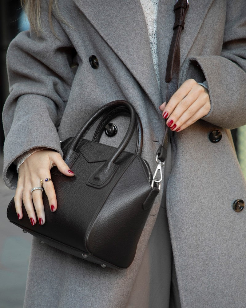 Lorenza, Hakiki Deri Kadın Omuz Çantası, Taşınabilir El Çantası, Small