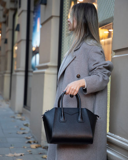 Lorenza, Hakiki Deri Kadın Omuz Çantası, Taşınabilir El Çantası, Medium