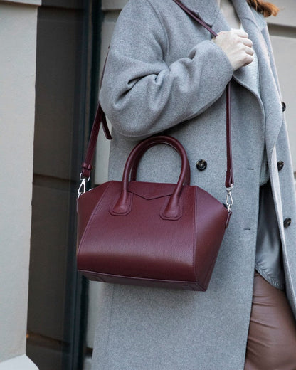 Lorenza, Hakiki Deri Kadın Omuz Çantası, Taşınabilir El Çantası, Medium