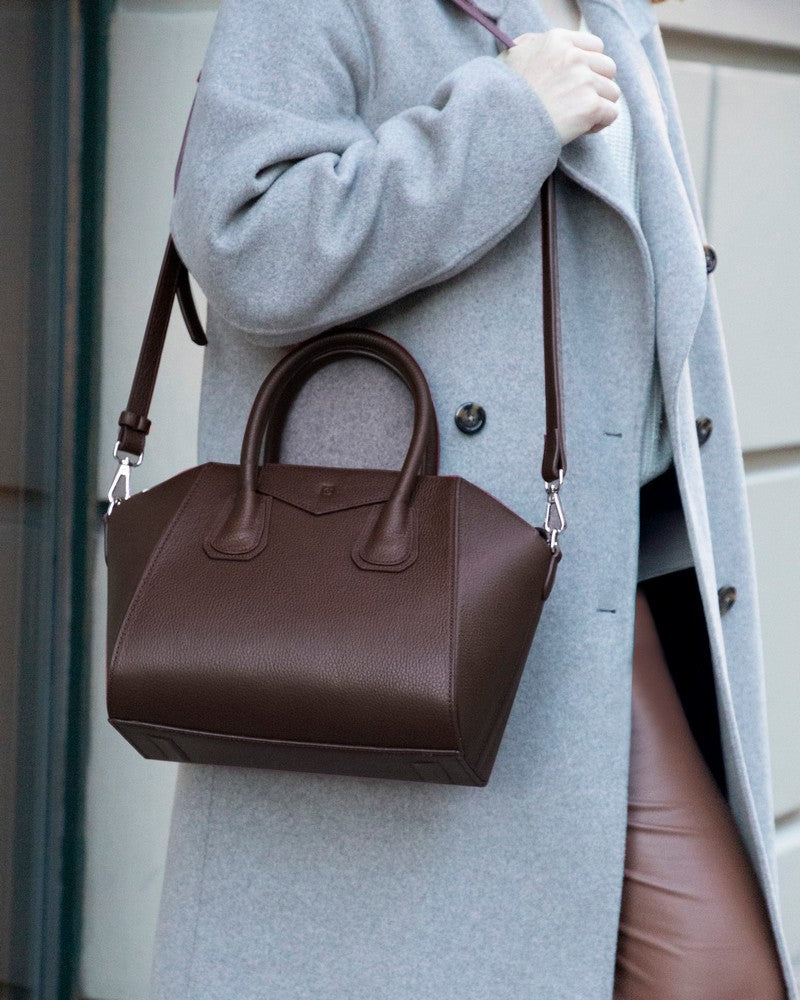 Lorenza, Hakiki Deri Kadın Omuz Çantası, Taşınabilir El Çantası, Medium