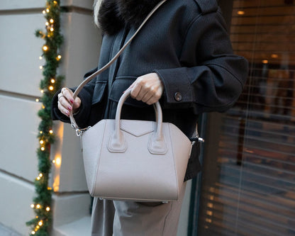 Lorenza, Hakiki Deri Kadın Omuz Çantası, Taşınabilir El Çantası, Medium