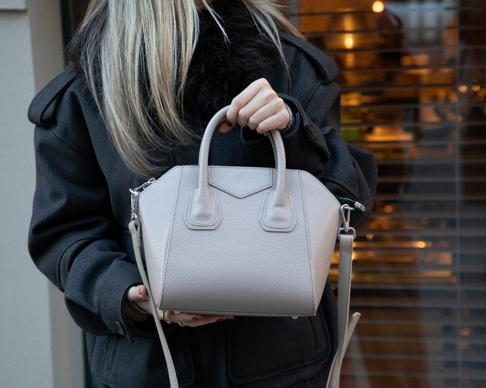 Lorenza, Hakiki Deri Kadın Omuz Çantası, Taşınabilir El Çantası, Small