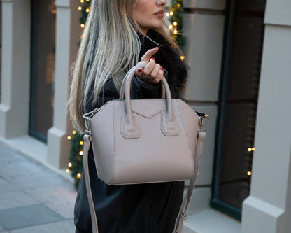 Lorenza, Hakiki Deri Kadın Omuz Çantası, Taşınabilir El Çantası, Small