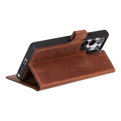 Liluri, Hakiki Deri Samsung Galaxy S25 Ultra Uyumlu Ayrılabilir Cüzdanlı Kılıf – Manyetik ve Kartlıklı Tasarım