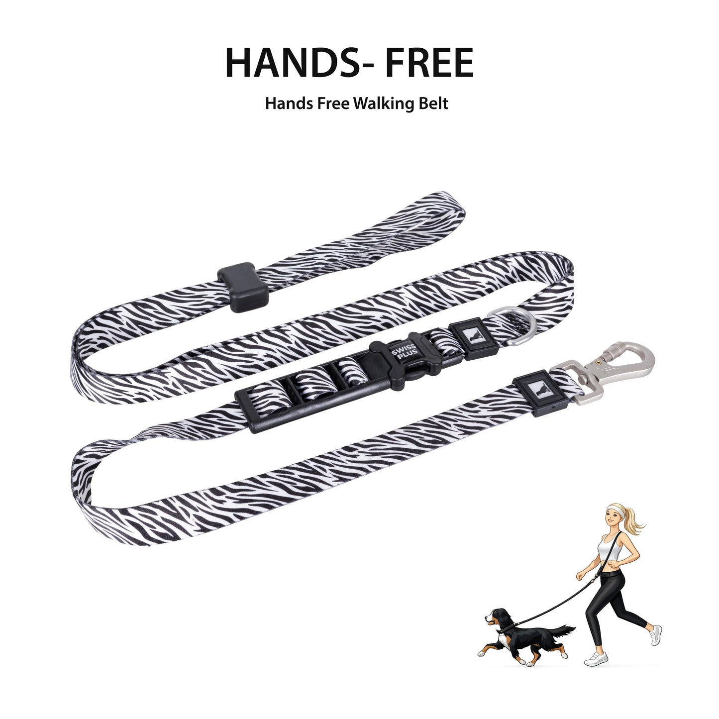 Desenli Geri Dönüştürülmüş Eller Serbest Köpek Tasması