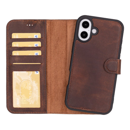 Magic iPhone 16 Plus Detachable Leather Wallet Case