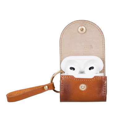 Mai Snap AirPods 3 and AirPods 4 Leather Case with Hook