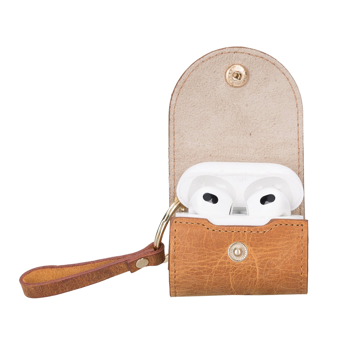 Mai Snap AirPods 3 and AirPods 4 Leather Case with Hook