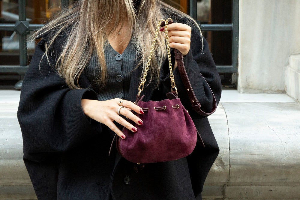 Valentina, Süet Deri Kadın Çantası