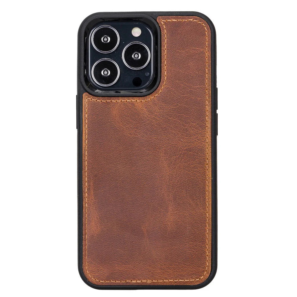 Santa, iPhone 13 Pro Hakiki Deri Kılıf, Çıkarılabilir Kapak, Cüzdan