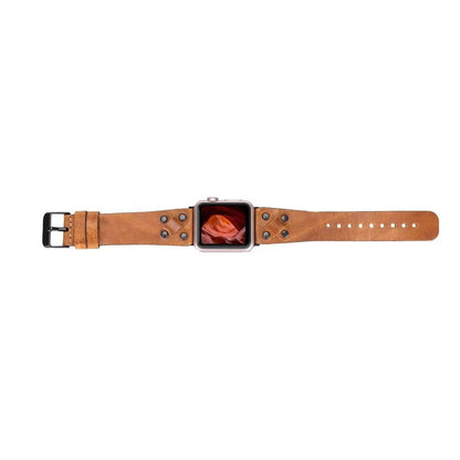 Leather Apple Watch Bands / Cross Style with Black Trok