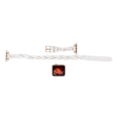 Leather Apple Watch Bands - Ferro Braided DT Peggy Rose Gold Trok Style NU2