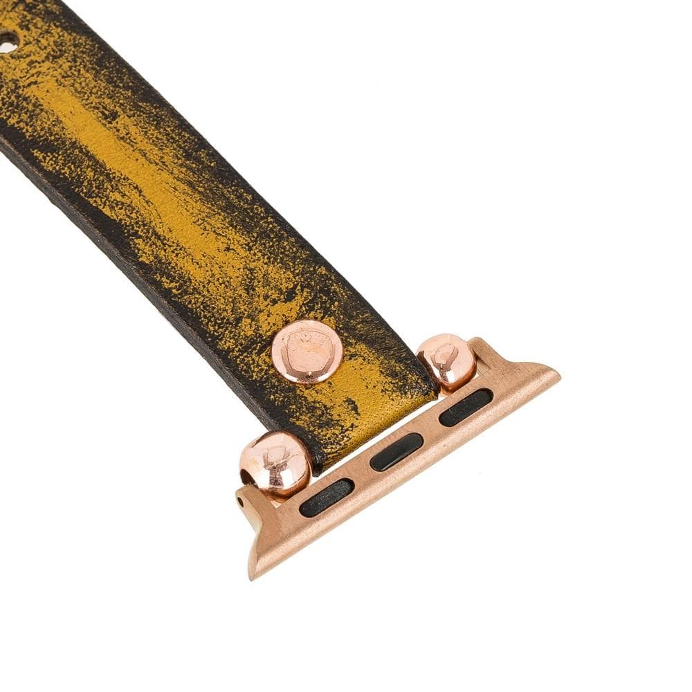 Leather Apple Watch Bands - Ferro Rose Gold Trok Style V25SEF