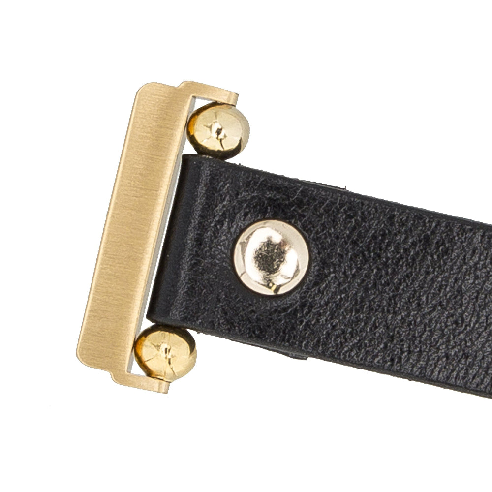 Leather Fitbit Watch Bands - Ferro Gold Trok Style RS02