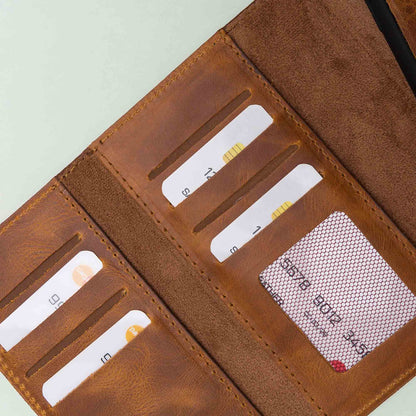 Santa, iPhone 11 Pro Hakiki Deri Kılıf, Çıkarılabilir Kapak, Cüzdan