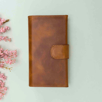 Santa, iPhone 11 Pro Hakiki Deri Kılıf, Çıkarılabilir Kapak, Cüzdan